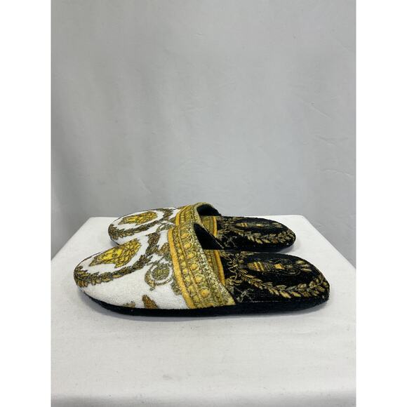 Versace I Heart Baroque White Cotton Slippers Size S - Picture 3 of 8